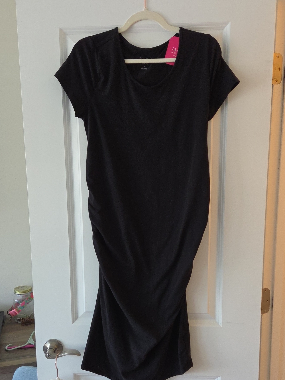 Women’s Black Midi Dress - Classic Short Sleeve